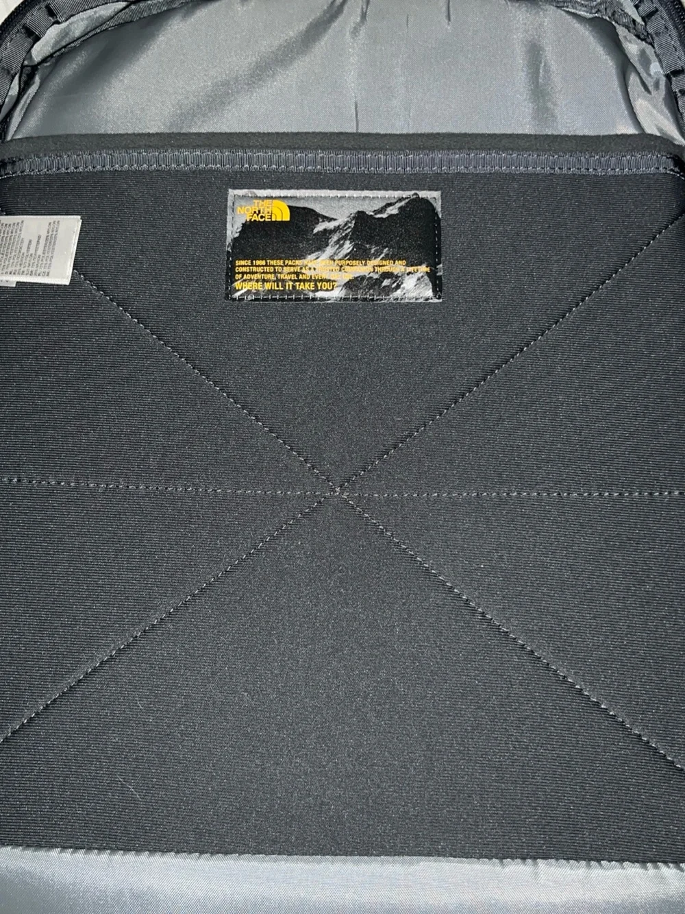 The North Face Black Backpack with Light Gray-Green Accents